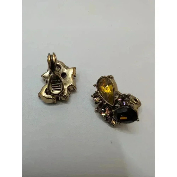 Monet Goldtone Clip On Gemstone Multicolored Cluster Earrings - Picture 3 of 6